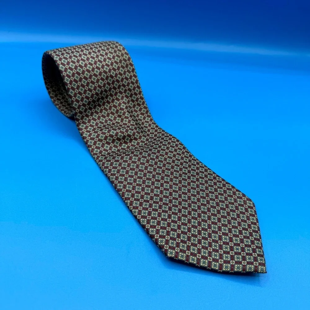 Christian Dior Cravate Classic Tie Men Multi Geometric Silk Designer Office Work